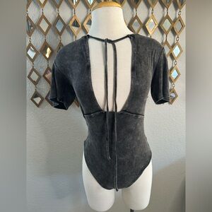 POL Charcoal Open-Back or Front Bodysuit